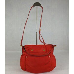Marc Jacobs Preppy Natasha Crossbody Bag Red Nylon with PVC Trim Leather Medium